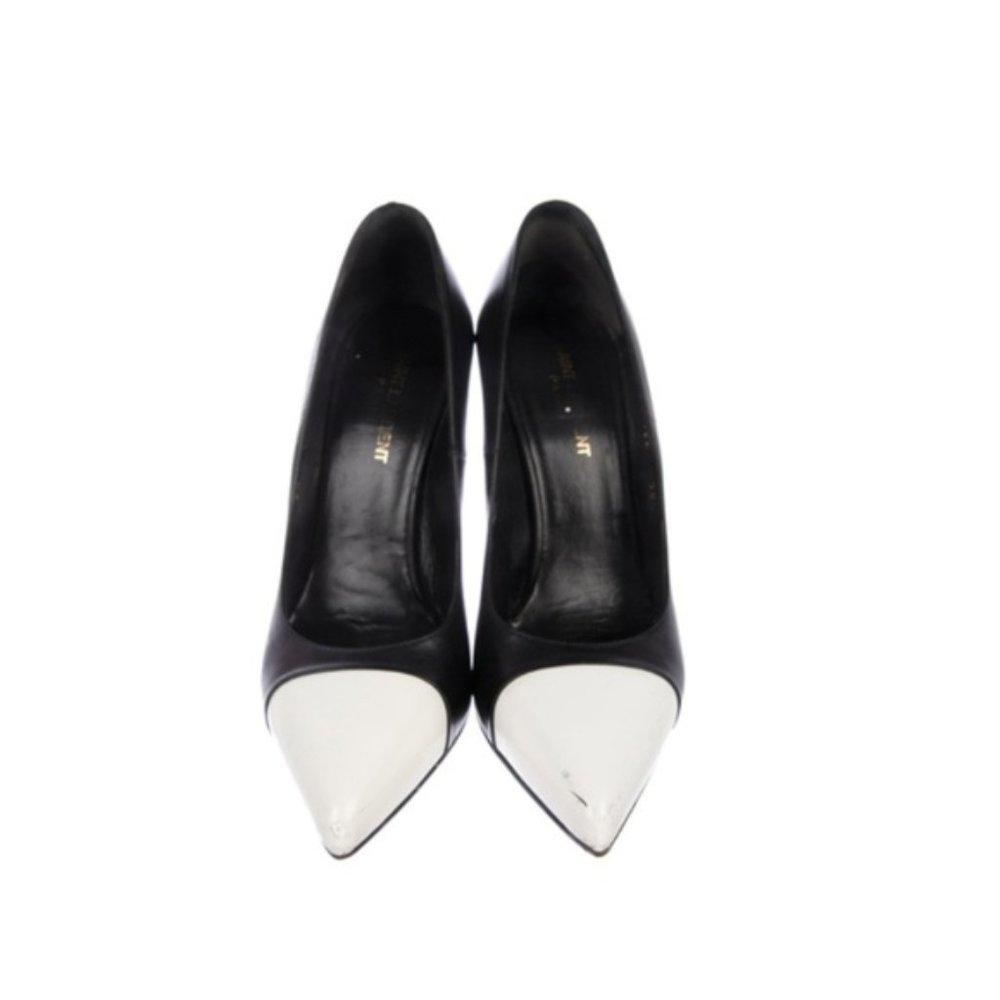 Saint Laurent Leather Pointed-Toe Pumps - Picture 2 of 4